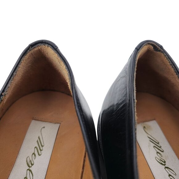 Mezlan Spain Men size 12 Black Leather Suede Dress Shoes Derby Oxfords Apron-toe - Picture 10 of 13